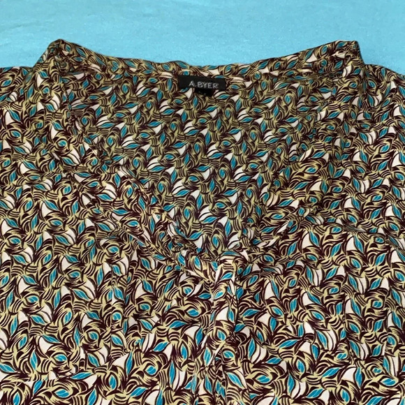 A. BYER v-neck sailor tie semi-sheer cap sleeve tunic made in U.S.A. size 2X - Picture 3 of 12